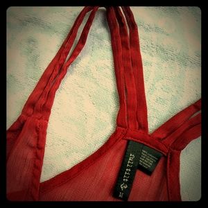 Full Tilt Sheer Red Tank Top